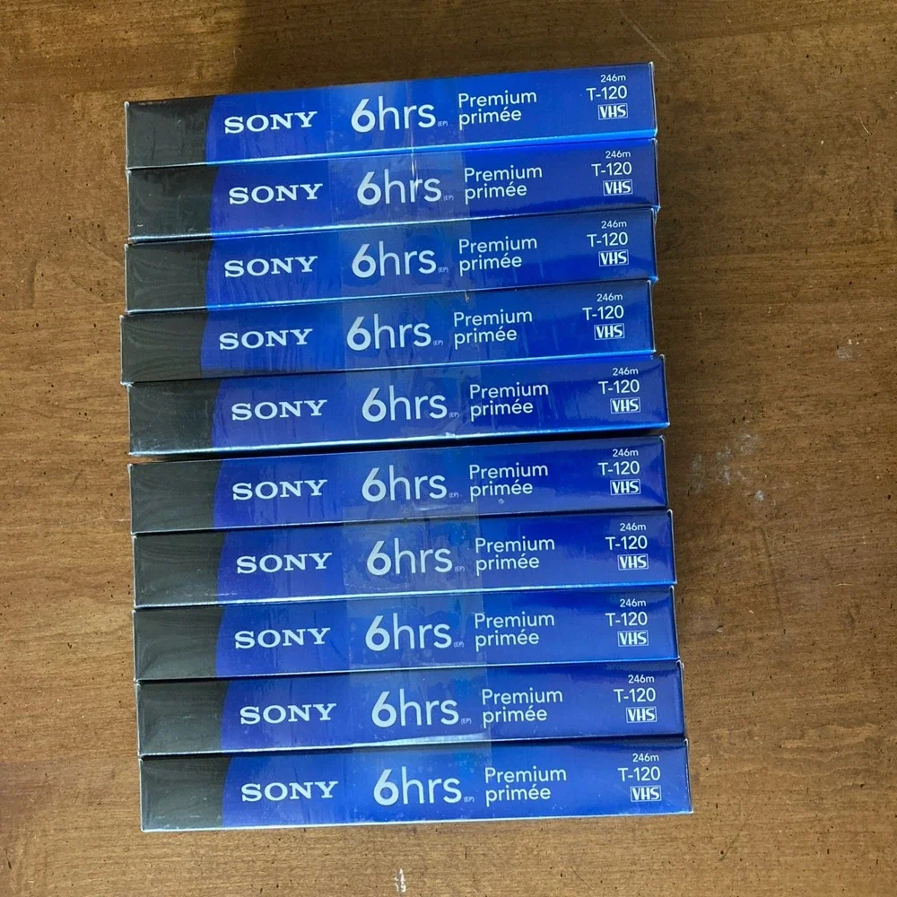 Sony Premium Grade T-120 blank VHS tape Sealed Set Of 10 New High Durability